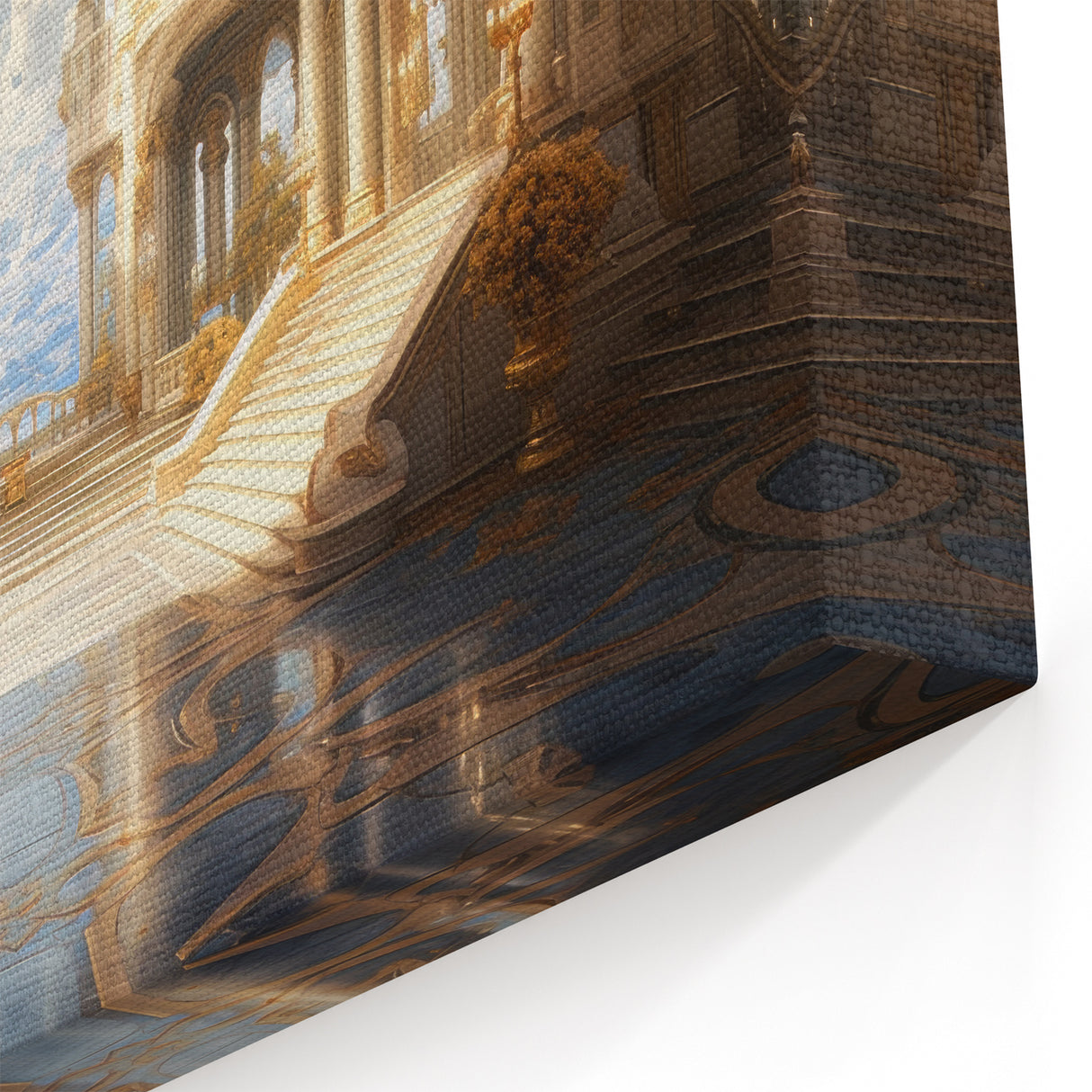 Majestic Sunlit Grand Palace Interior Canvas Wall Art