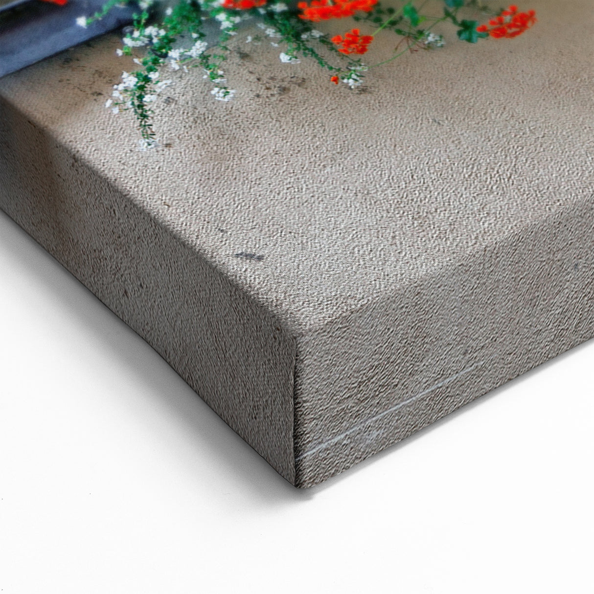 Charming Double Window with Flowers – Vintage Architectural Wall Art