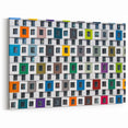 Colorful Urban Window Grid – Modern Architectural Canvas Wall Art