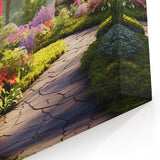 Colorful Spring Garden Wall Art - Vibrant Floral Landscape Canvas Print