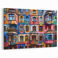 Vibrant Mosaic Window Wall Art – Colorful Architectural Canvas Print