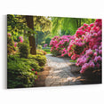 Serene Garden Path Wall Art - Tranquil Floral Landscape Canvas Print