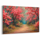Enchanted Cherry Blossom Path Wall Art - Vibrant Floral Canvas Print