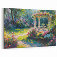 Charming Garden Gazebo Wall Art - Colorful Floral Landscape Print