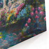 Charming Garden Gazebo Wall Art - Colorful Floral Landscape Print