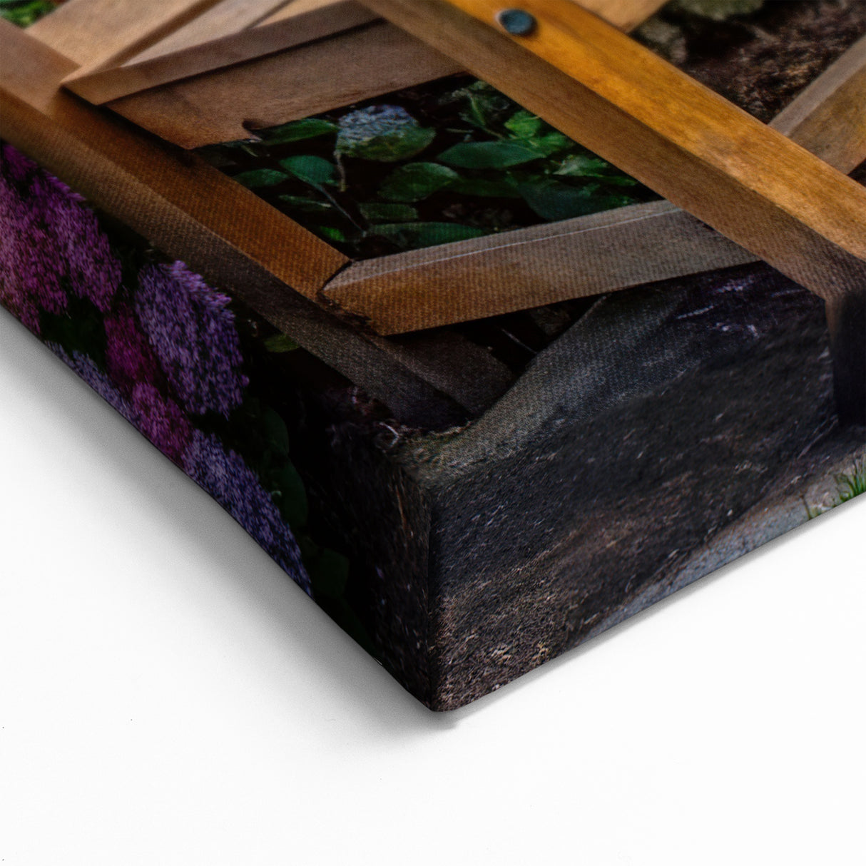 Garden Landscape Art with Bench - Vibrant Floral Canvas Prints