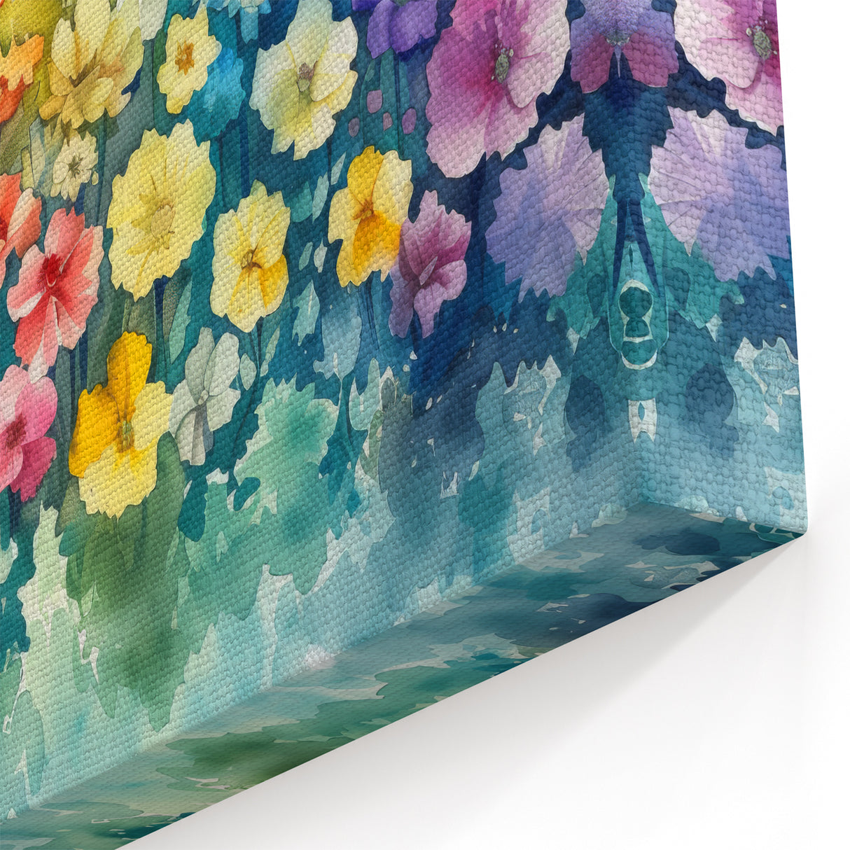 Colorful Floral Spectrum Art - Watercolor Garden Landscape Canvas