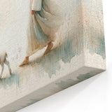 Shepherd and Lamb Wall Art - Serene Farm Animal Canvas Print