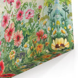 Bee and Floral Garden Art - Delicate Wildflower Canvas Wall Decor