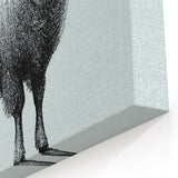 Minimalist Sheep Wall Art - Black and White Animal Canvas Print