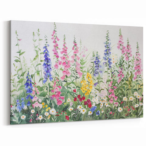 Wildflower Garden Art - Delicate Watercolor Floral Canvas Print