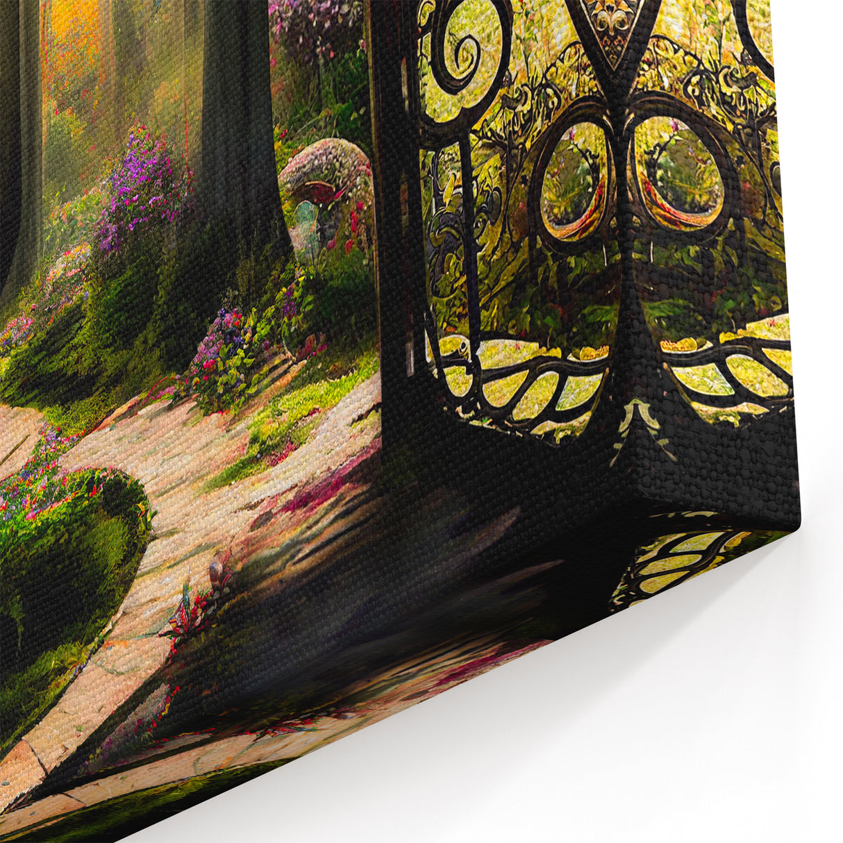 Enchanted Garden Gateway Art - Mystical Landscape Canvas Print