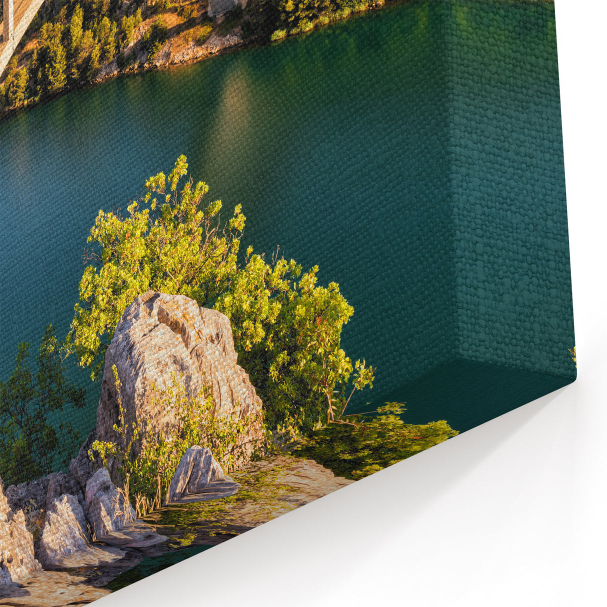 Arch Bridge Over River Wall Art - Scenic Landscape Canvas Prints