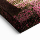 Serene Cherry Blossom Bench Art - Peaceful Garden Landscape Print