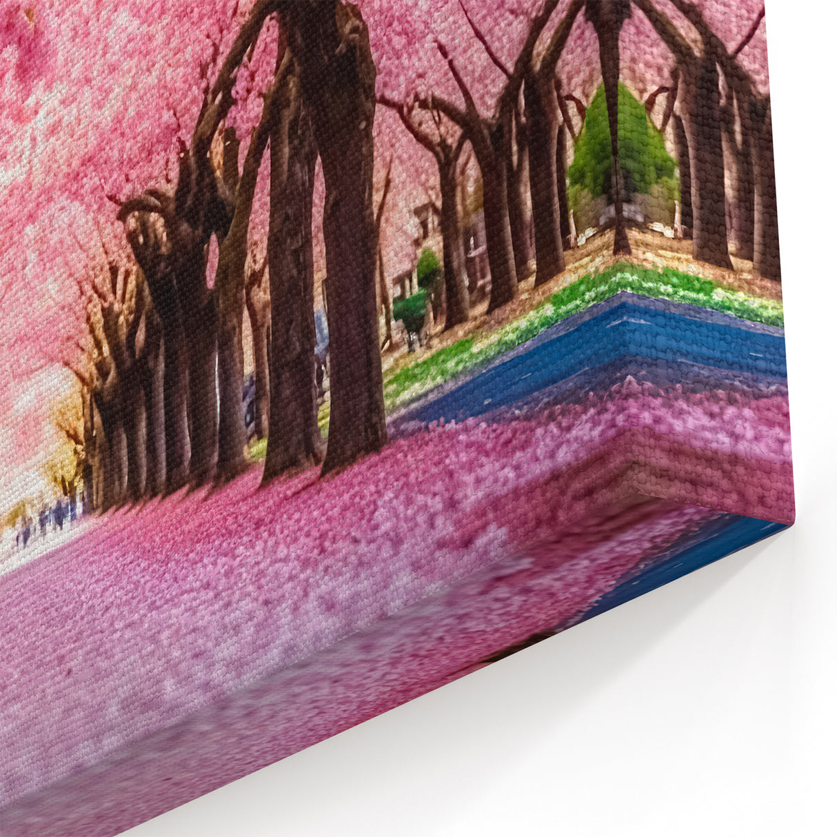 Cherry Blossom Tunnel Art - Vibrant Spring Garden Landscape Print