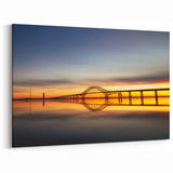 Sunset Bridge Reflection Wall Art - Tranquil Landscape Canvas Prints