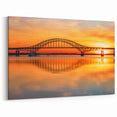 Sunset Reflection Bridge Wall Art - Radiant Landscape Canvas Prints