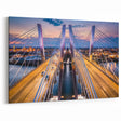 Modern Cable-Stayed Bridge Wall Art - Urban Nightscape Canvas Prints