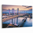 Illuminated Cable-Stayed Bridge Wall Art - Urban Nightscape Prints
