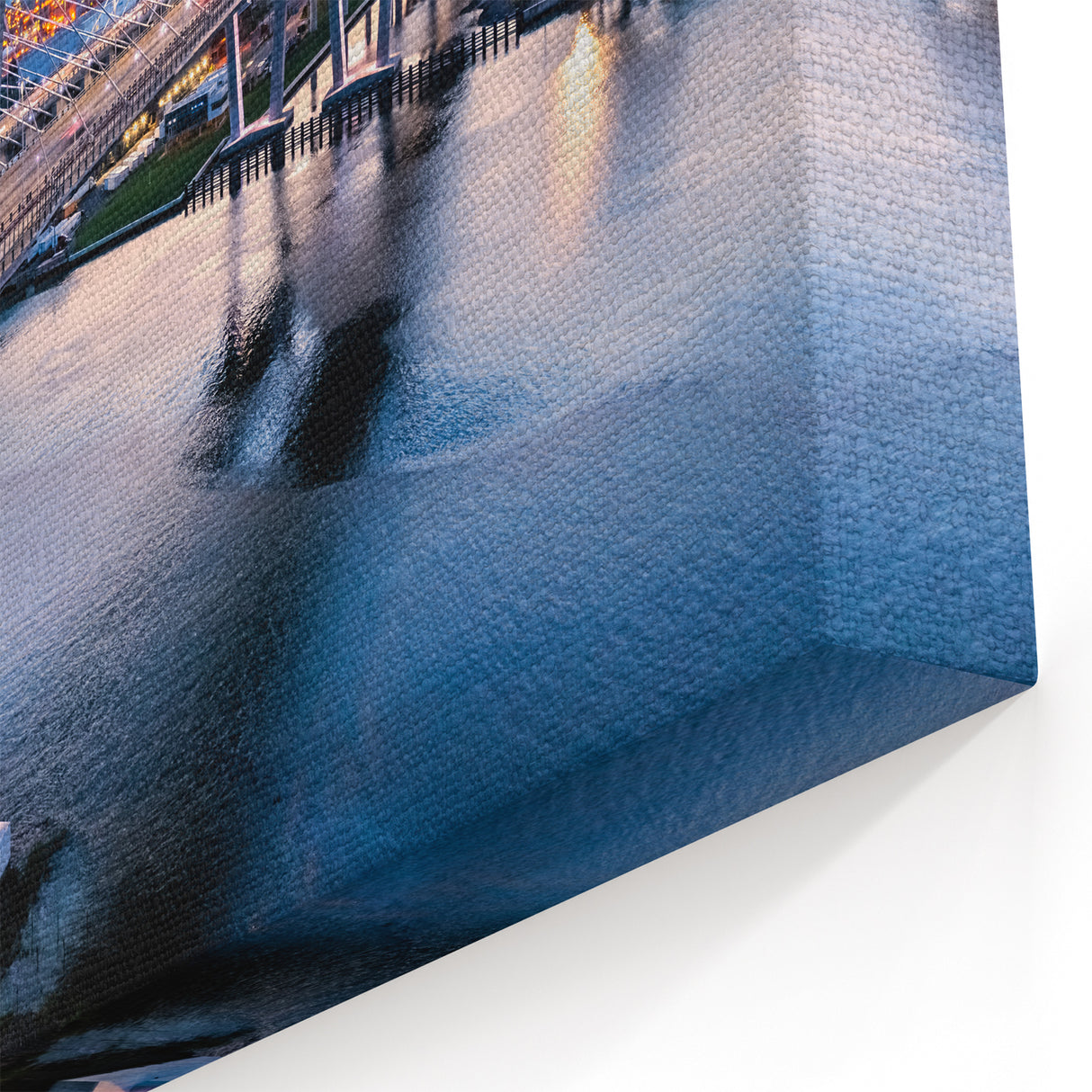 Illuminated Cable-Stayed Bridge Wall Art - Urban Nightscape Prints