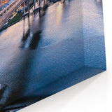 Illuminated Cable-Stayed Bridge Wall Art - Urban Nightscape Prints
