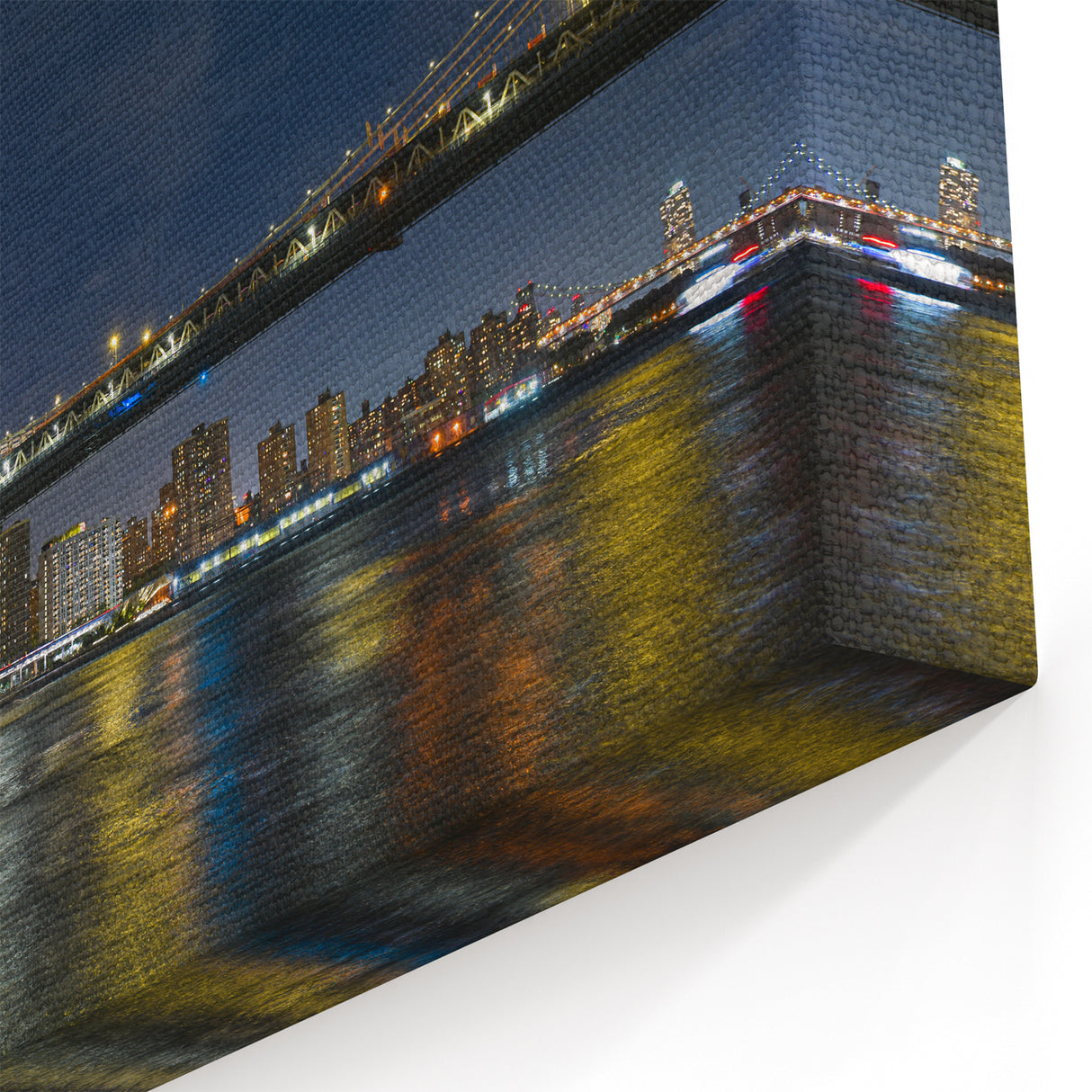 Illuminated City Bridge at Night - Captivating Urban Bridge Wall Art