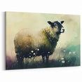 Watercolor Sheep Wall Art - Serene Farm Animal Canvas Print