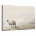 Ethereal Sheep Wall Art - Misty Pasture Canvas Print