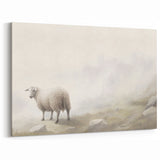 Ethereal Sheep Wall Art - Misty Pasture Canvas Print
