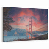Golden Gate Bridge at Sunset - Majestic Scenic Bridge Wall Art Print