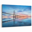 Vibrant Sunrise Bridge Reflection - Stunning Scenic Bridge Wall Art