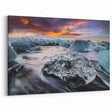 Dramatic Glacier Sunset Art - Stunning Glacier Canvas Wall Decor