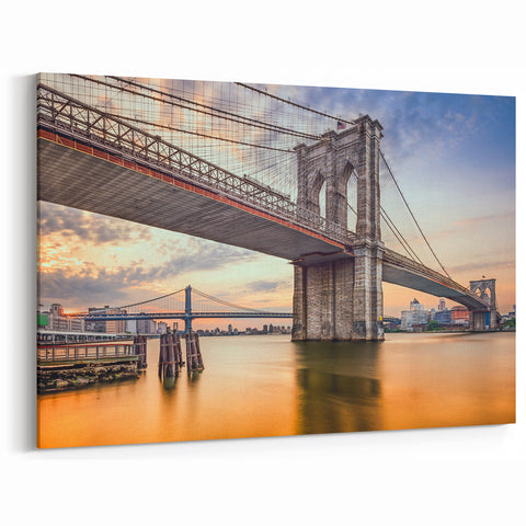 Brooklyn Bridge at Sunrise - Iconic New York Bridge Wall Art Print