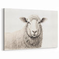 Classic Sheep Portrait Wall Art - Detailed Farm Animal Canvas Print