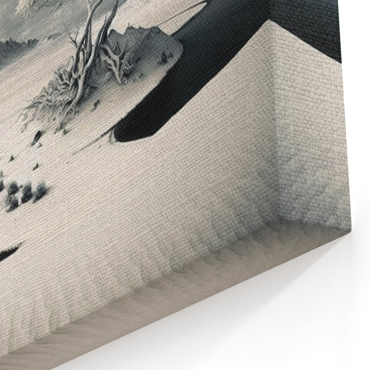 Surreal Glacier Landscape Art - Dreamlike Monochrome Canvas Wall Decor
