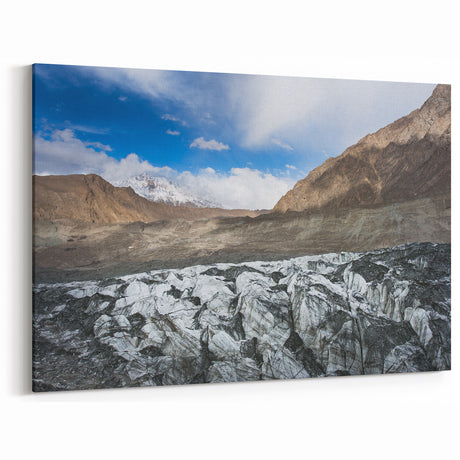 Rugged Glacier Landscape Art - Majestic Mountain Glacier Canvas Decor