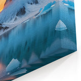 Breathtaking Glacier Sunrise Art - Vibrant Mountain Glacier Canvas Decor