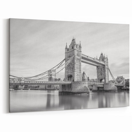 Tower Bridge in Black and White - Elegant London Skyline Wall Art