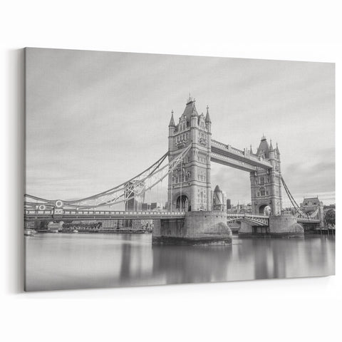 Tower Bridge in Black and White - Elegant London Skyline Wall Art