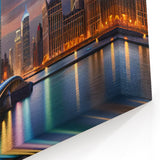 London Skyline at Dusk - Vibrant Cityscape Wall Art | Nighttime Decor