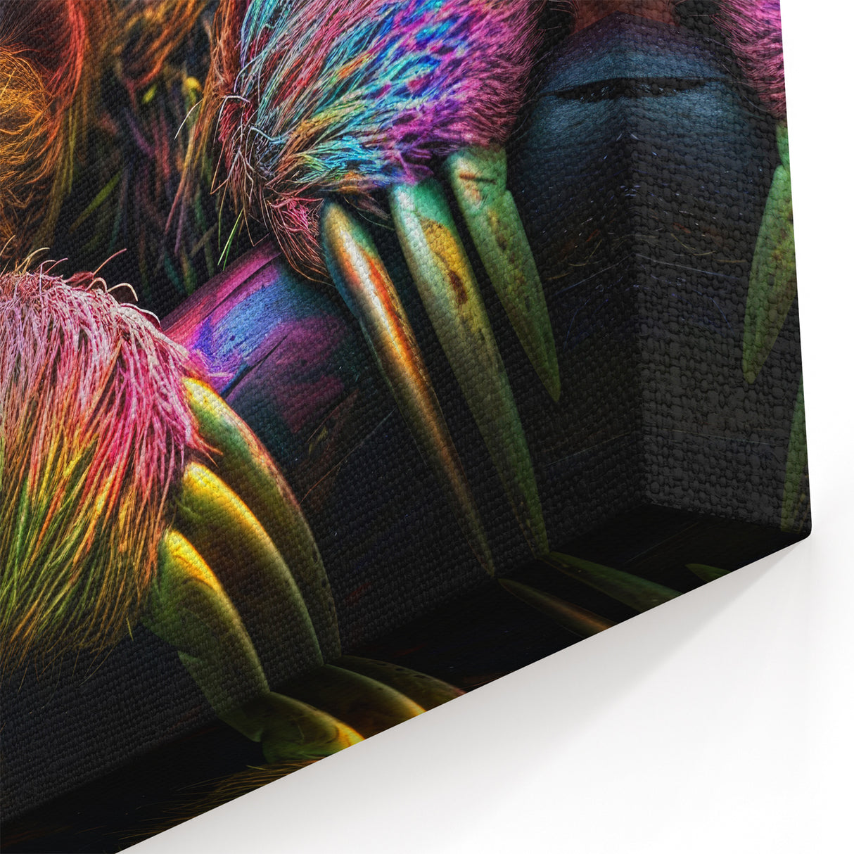 Vibrant Sloth Canvas Print - Colorful Jungle Wildlife Wall Art Decor