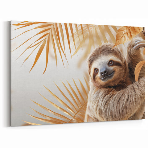 Elegant Sloth Wall Art - Warm Earthy Tones for Modern Decor