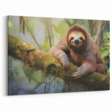 Tranquil Sloth Jungle Art - Mossy Branch Wall Decor for Nature Lovers