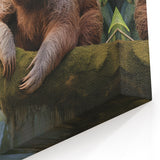 Tranquil Sloth Jungle Art - Mossy Branch Wall Decor for Nature Lovers