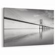 Panoramic Monochrome Bridge Art - Black and White Landscape Print