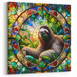 Stained Glass Sloth Art - Vibrant Multicolor Wall Decor Masterpiece