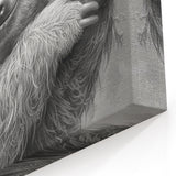 Charming Sloth Black & White Art - Detailed Monochrome Wall Decor