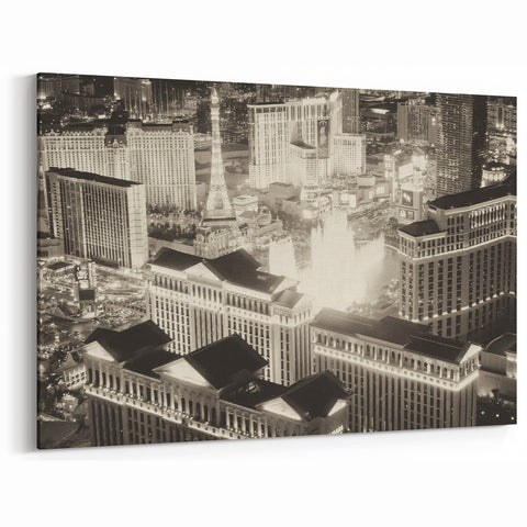 Las Vegas Skyline Photography - Black & White Cityscape Wall Art