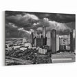 Dramatic Houston Skyline Art – Thunderstorm Black and White Photography