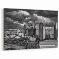 Dramatic Houston Skyline Art – Thunderstorm Black and White Photography